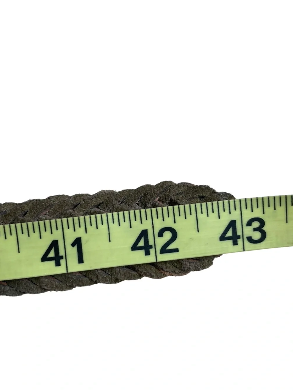 Banana Republic BR Men's L Belt Tan Green Suede Leather Braided Woven Italy